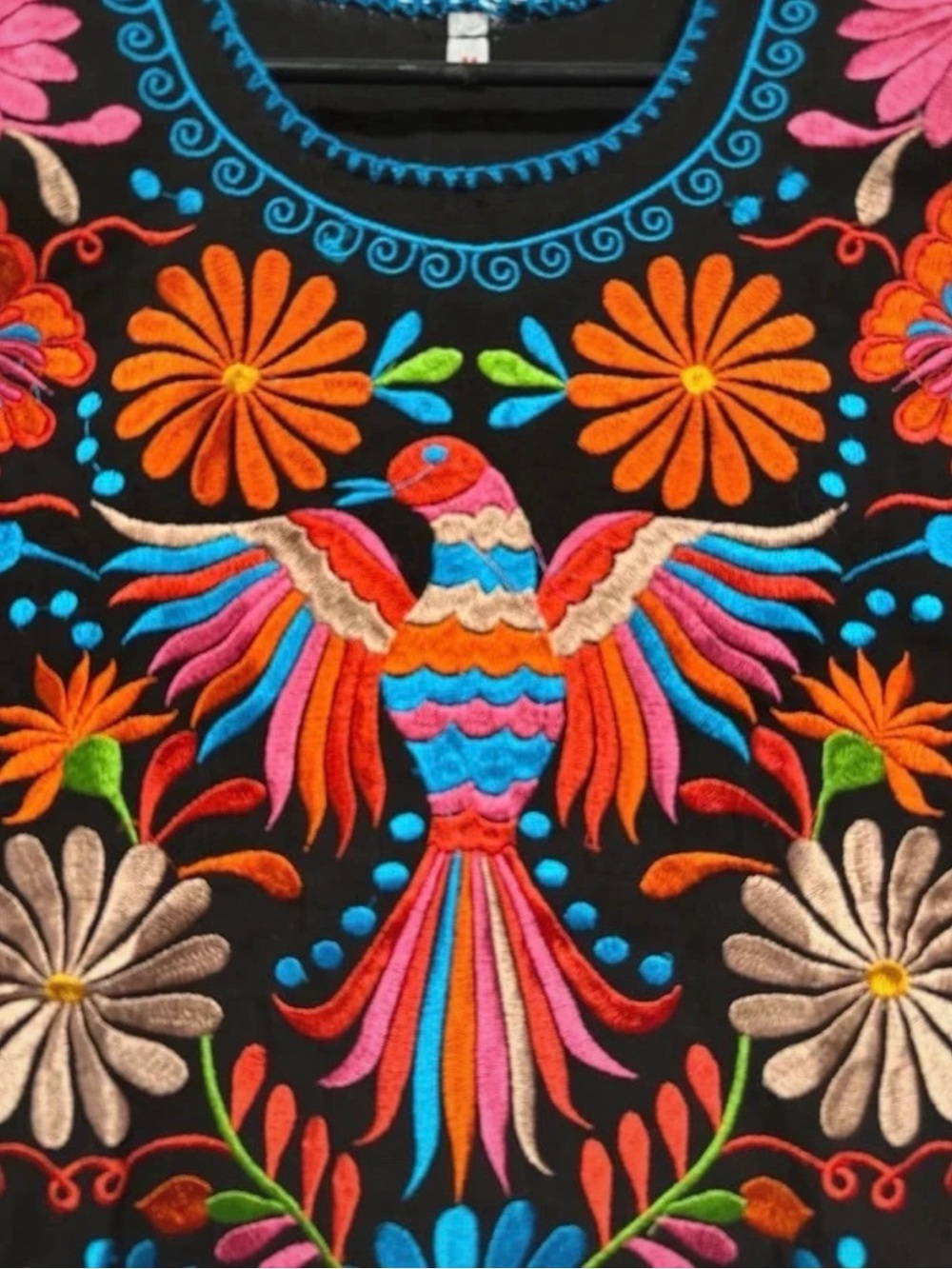 Embroidered Mexican Bird Floral - Boho Peasant